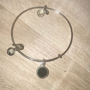 Alex and ani silver emerald bracelet